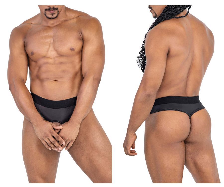  Protuder Thongs , Color: Black, Size: S/M