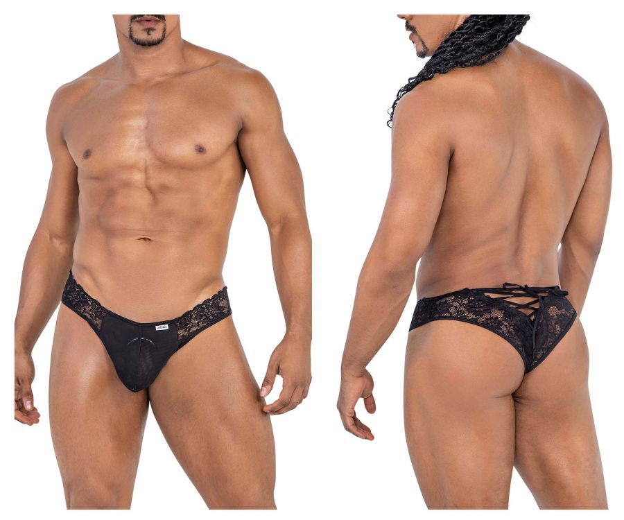  Lace Thongs , Color: Black, Size: S/M