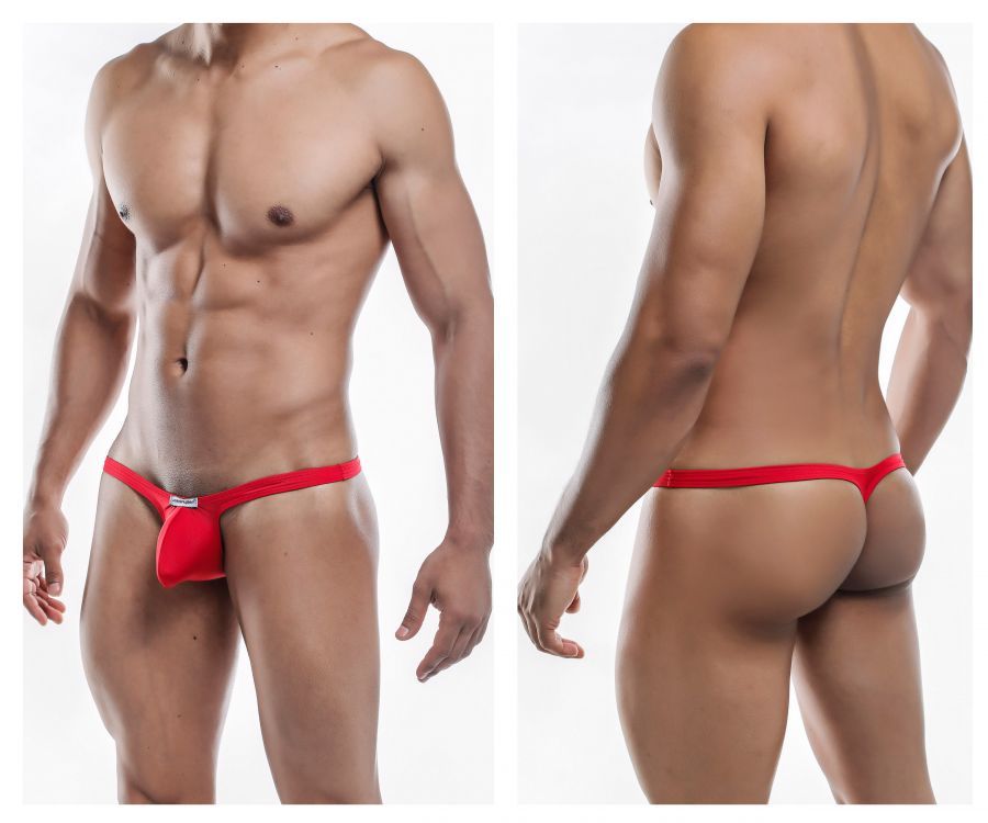  Polyester Bulge Tanga , Color: Red-Poly, Size: S
