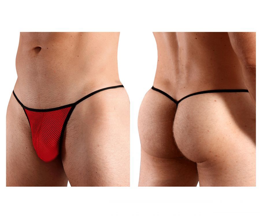  Mesh G-String Thong , Color: Red, Size: L