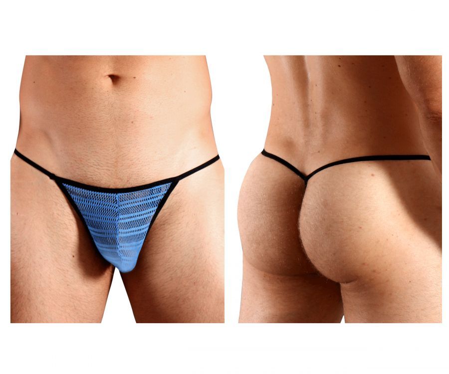  Mesh G-String Thong , Color: Blue, Size: L