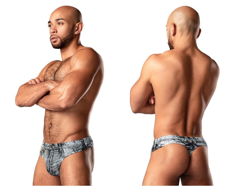  Dirty Denim Thong , Color: Denim Print, Size: S/M