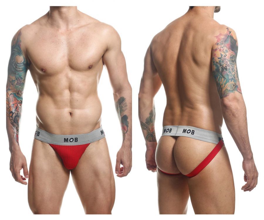  MOB Classic Fetish Jock 3 Inches Jockstrap , Color: Red, Size: S