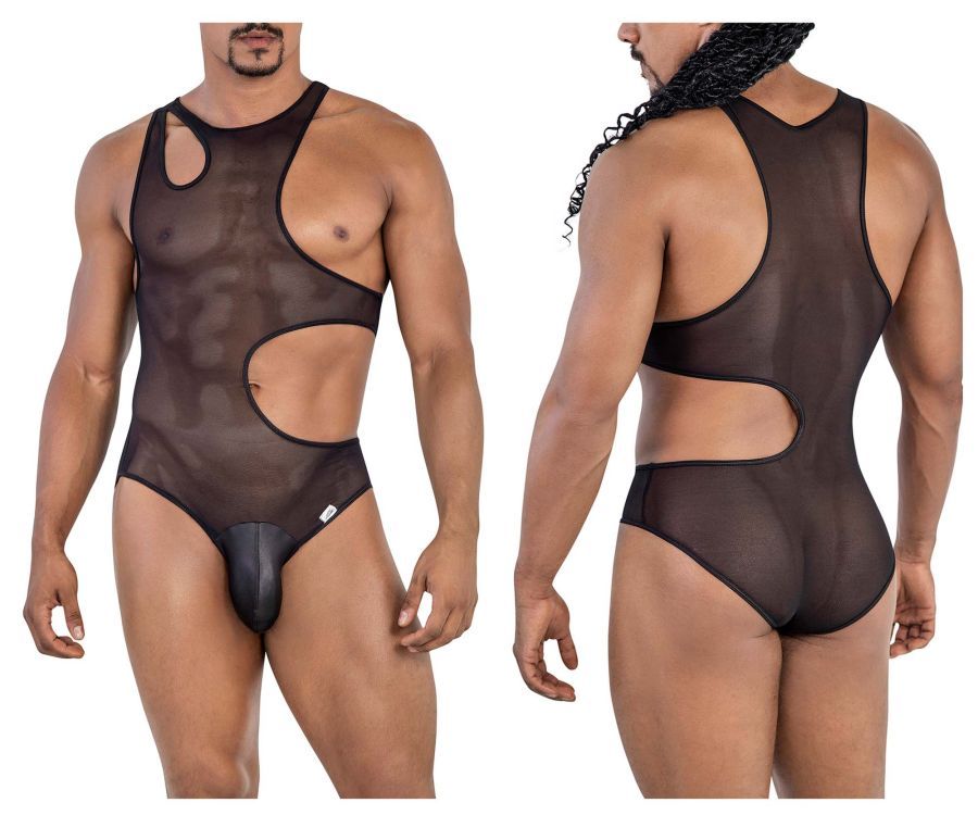  Mesh Bodysuit , Color: Black, Size: S/M