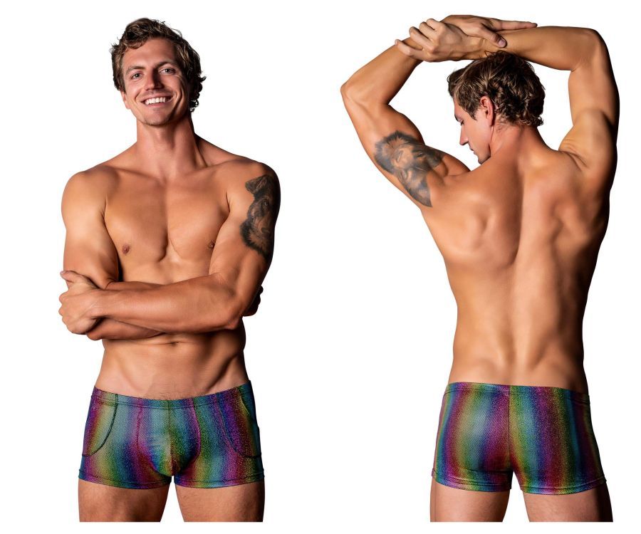  Pack N Play Pocket Short , Color: Rainbow, Size: S