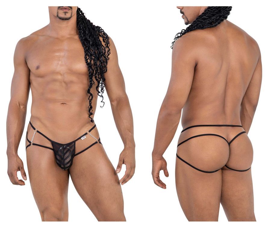  Mesh Jock Thongs , Color: Black, Size: S/M