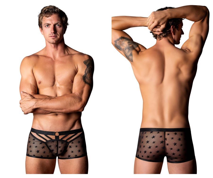  Love Star Short with Ring , Color: Black, Size: S