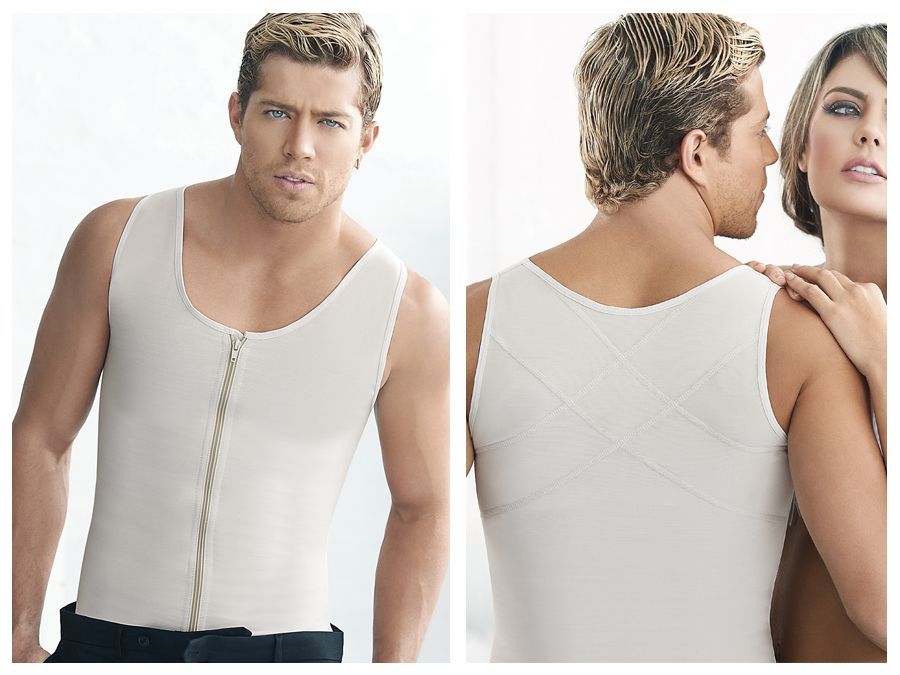  Latex Men Girdle Body Shaper , Color: Beige, Size: XS