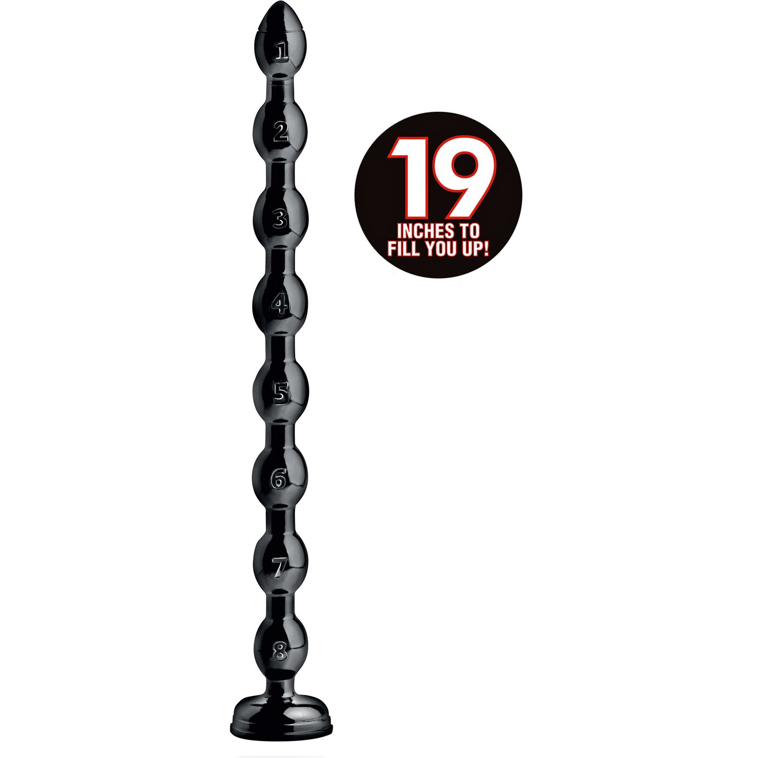 Hosed 19 Inch Beaded Anal Snake, Size: 1.5 inches