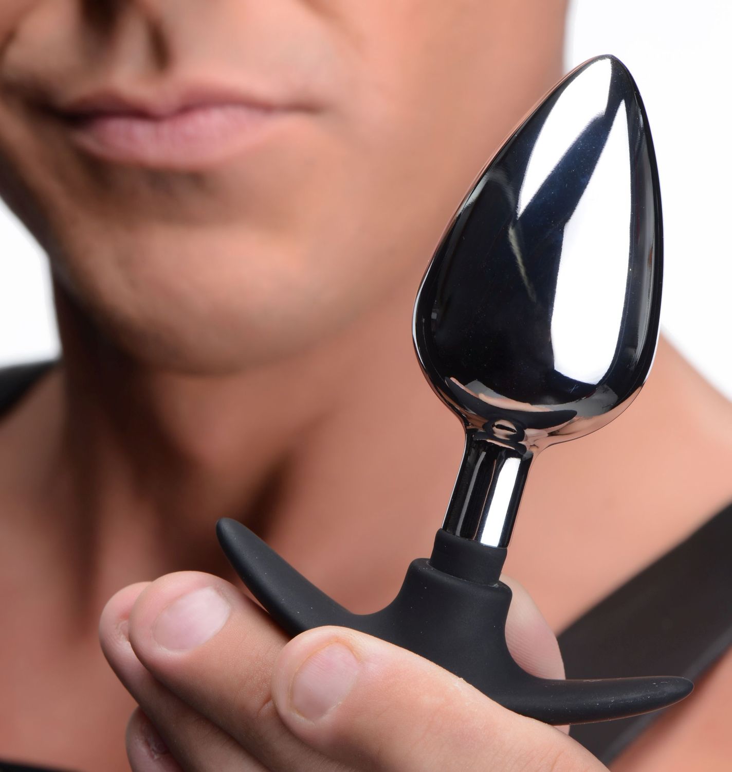 Dark Invader Metal And Silicone Anal Plug, Size: Large