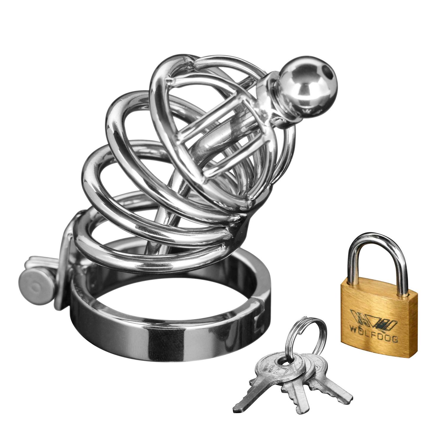 Asylum Ring Locking Chastity Cage, Size: 4&quot;