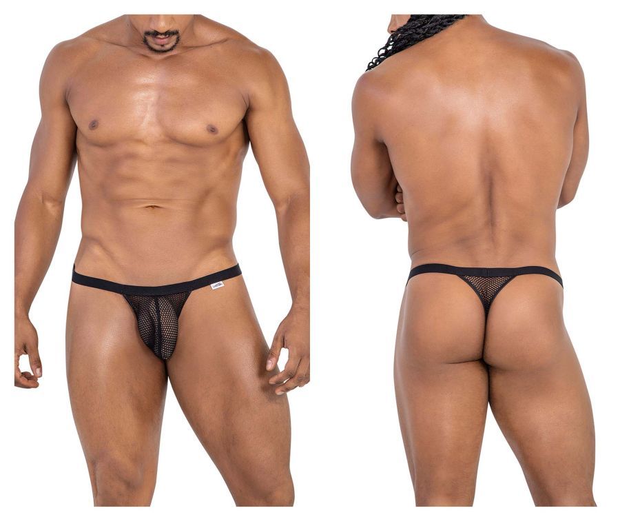  Mesh Thongs , Color: Black, Size: S/M