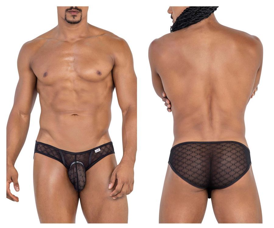  Mesh Briefs , Color: Black, Size: S