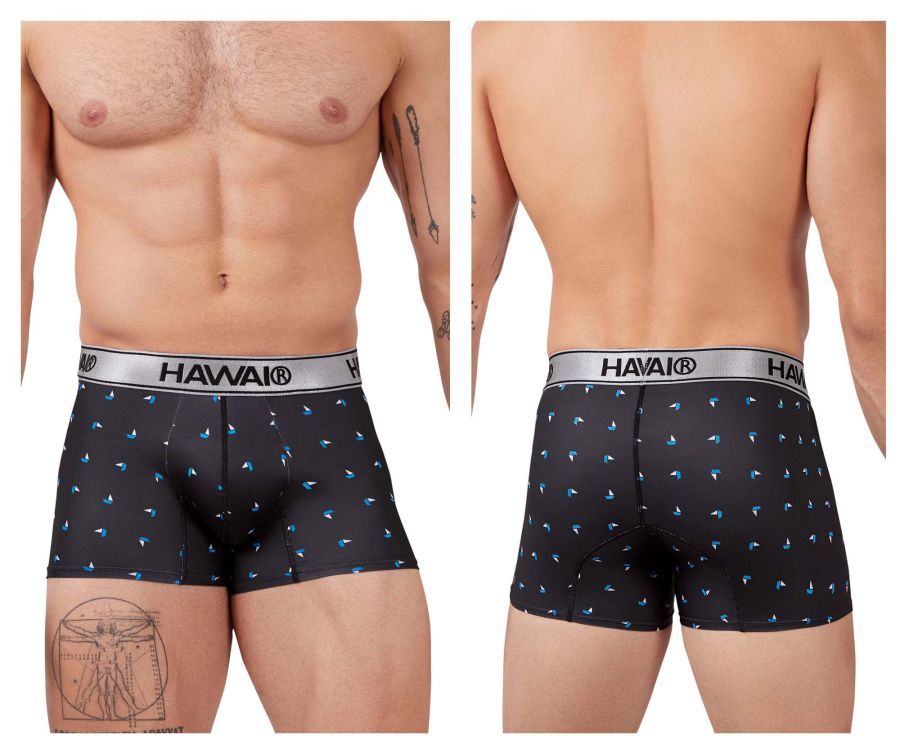  Printed Microfiber Trunks , Color: Black, Size: S