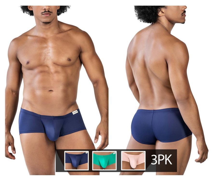  3PK Autralian Latin Trunks , Color: Green-Pink-Blue, Size: S