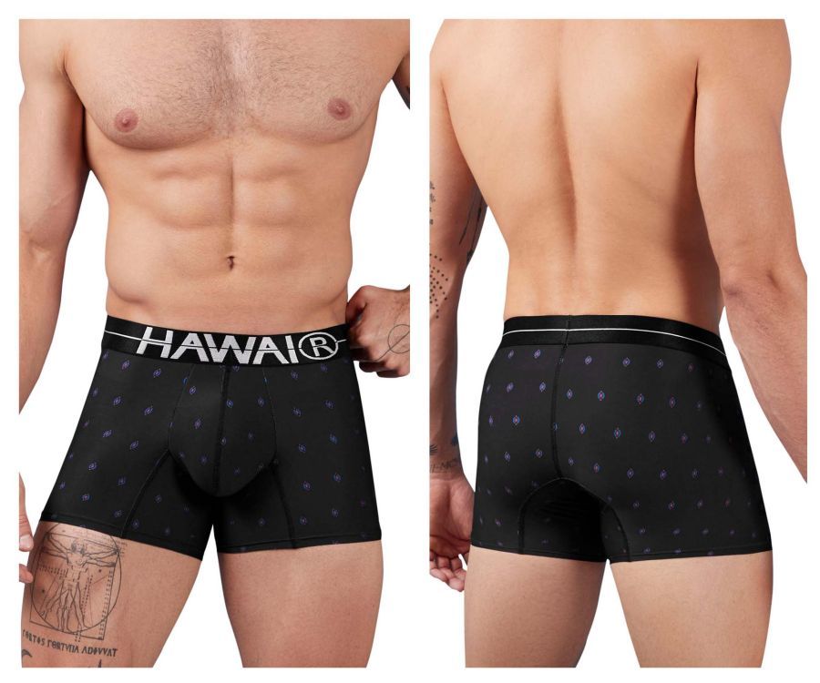  Printed Microfiber Trunks , Color: Black, Size: S