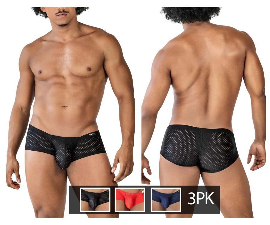  3PK Autralian Latin Trunks , Color: Black-Red-Blue, Size: M