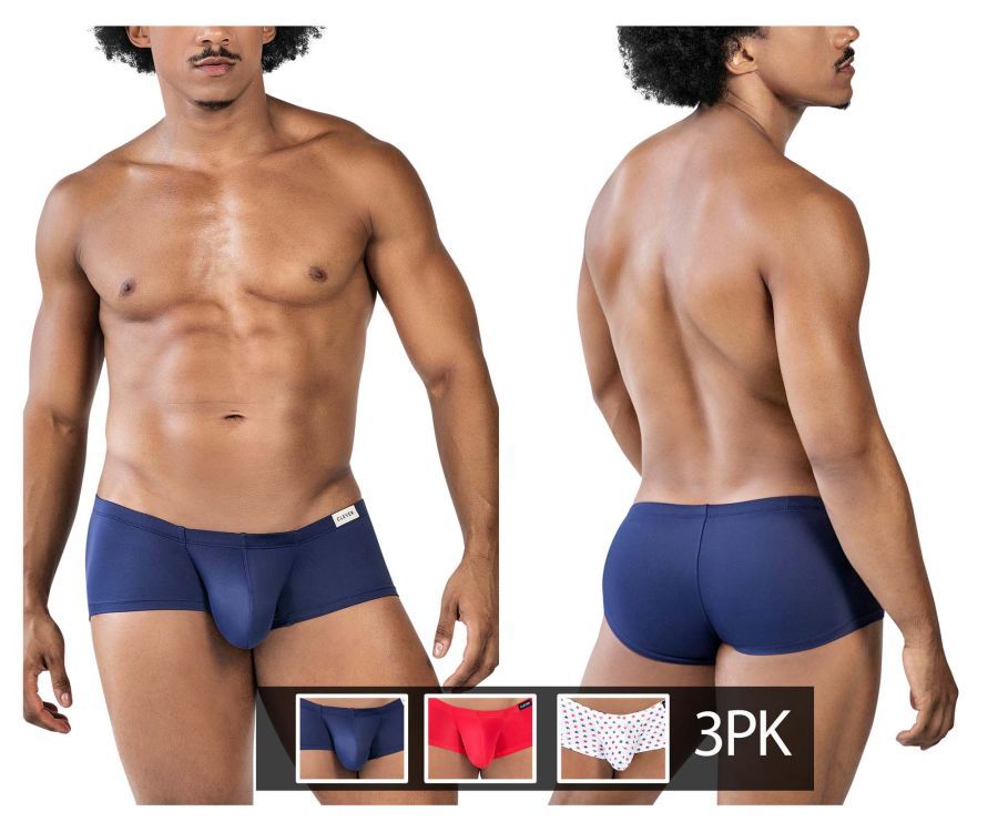  3PK Autralian Latin Trunks , Color: Red-Blue-White, Size: S