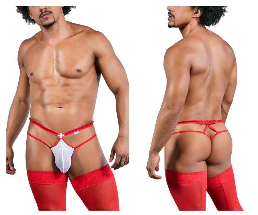  Murse Thongs , Color: Red-White, Size: S/M