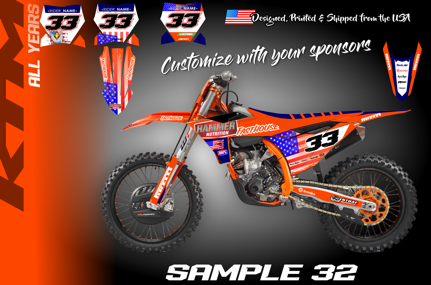 KTM SX XC EXE XC 125 150 350 450 Full Custom Graphics