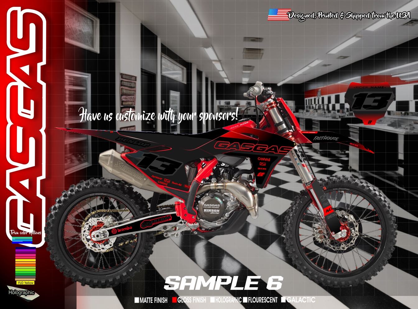 thumbnail image 2 of Enjoy Mfg Diga Procross Team Graphics Kit For 2021-2022 GASGAS MC 125/250/350/450 2 of 5