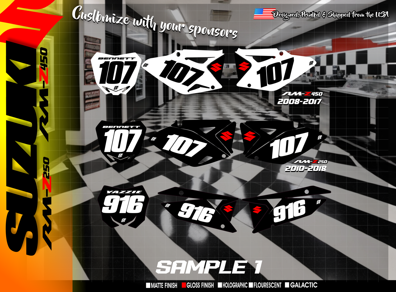 Suzuki RMZ250 RMZ450 Number Kit