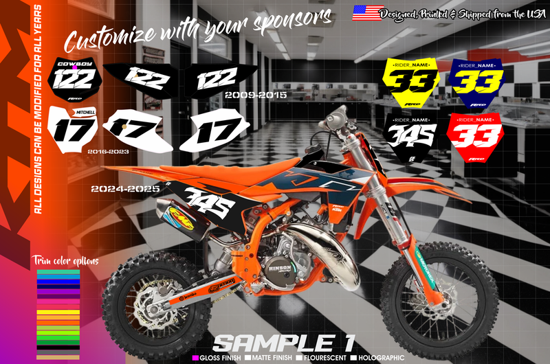 KTM SX50 &amp; SX-E 3 Number Kit