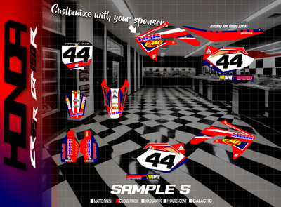 CRF150R 2007-2022 Shroud Graphics Kit - B Style, Red (Free Shipping)