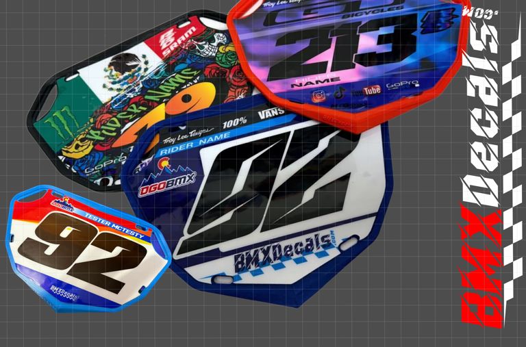 BMXDecals.com 3D Number Plate &amp; Sticker combo