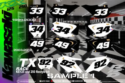 Kawasaki KX125 KX250 Number Kit