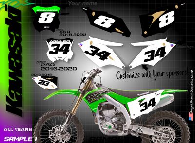 Kawasaki KXF 250 450 (4 strokes) Number Kit