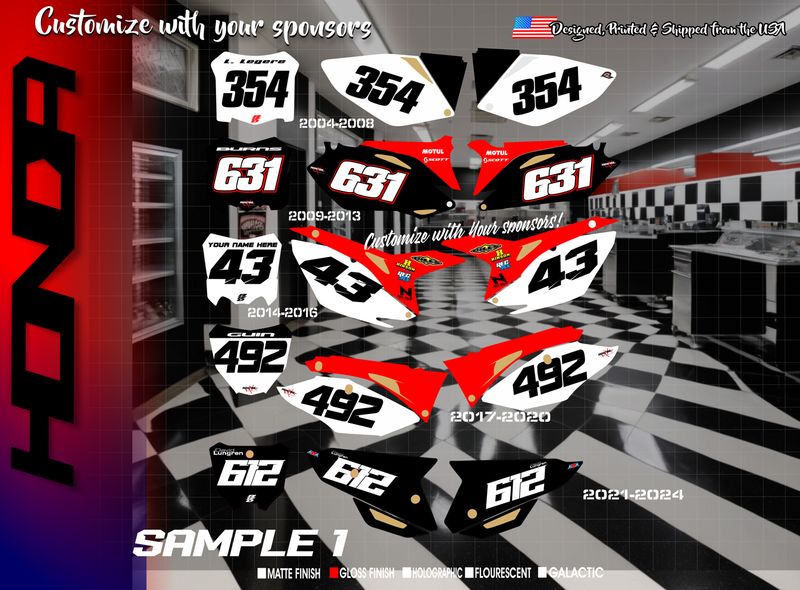 Honda CRF250 CRF450 Number Kit