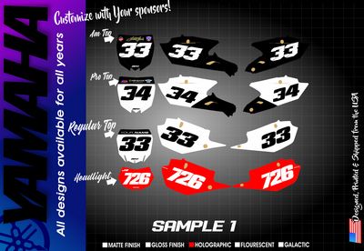 YAMAHA YZ250F YZ450F  Custom Number Kit