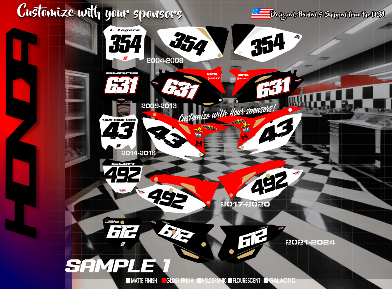 Honda CRF250 CRF450 Number Kit