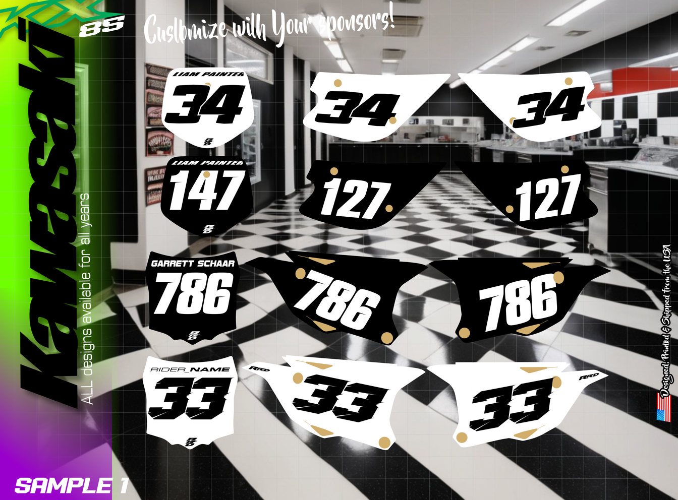 Kawasaki KX85 Number Kit