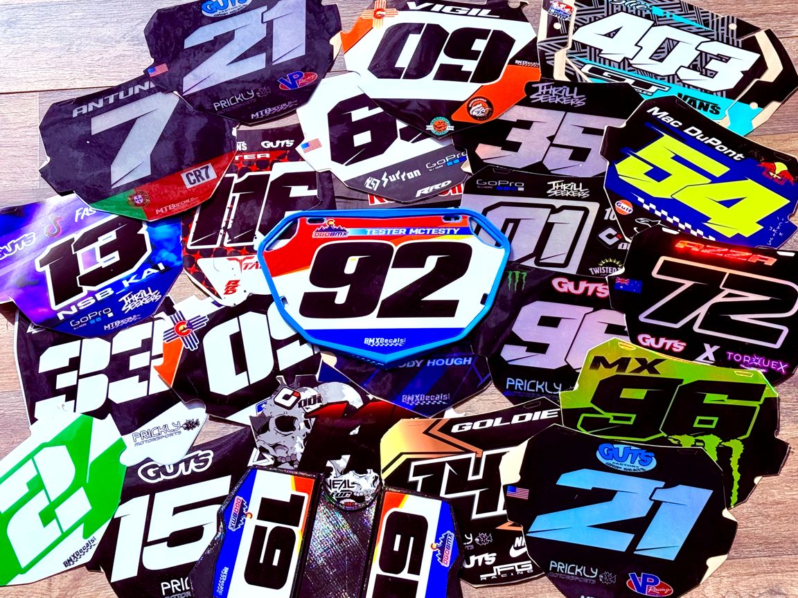 Custom BMX Number Plate Decal