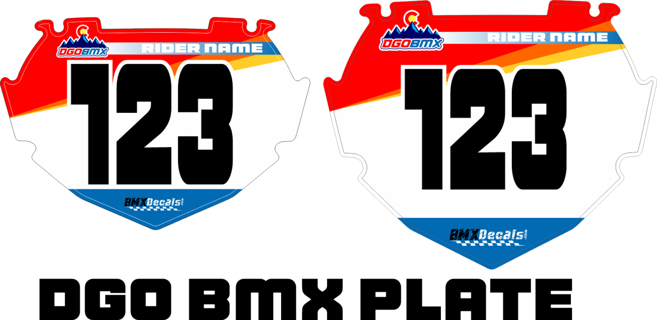 Durango BMX Decal Order Page, Sample Number: DgoBmx Plate