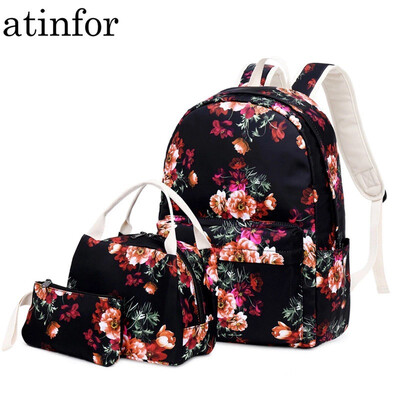 3pcs/set Nylon Waterproof Printing backpack