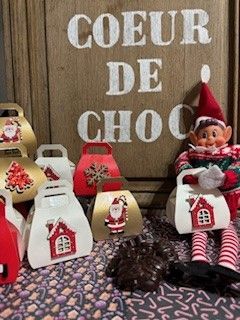 NOEL Ballotin de table Chocolat noir LOT DE 5 +1 offert NOEL Ballotin de table Chocolat noir LOT DE 5 +1 offert