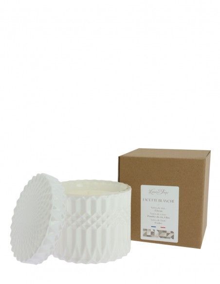 Bougie facette blanche Lumières du temps