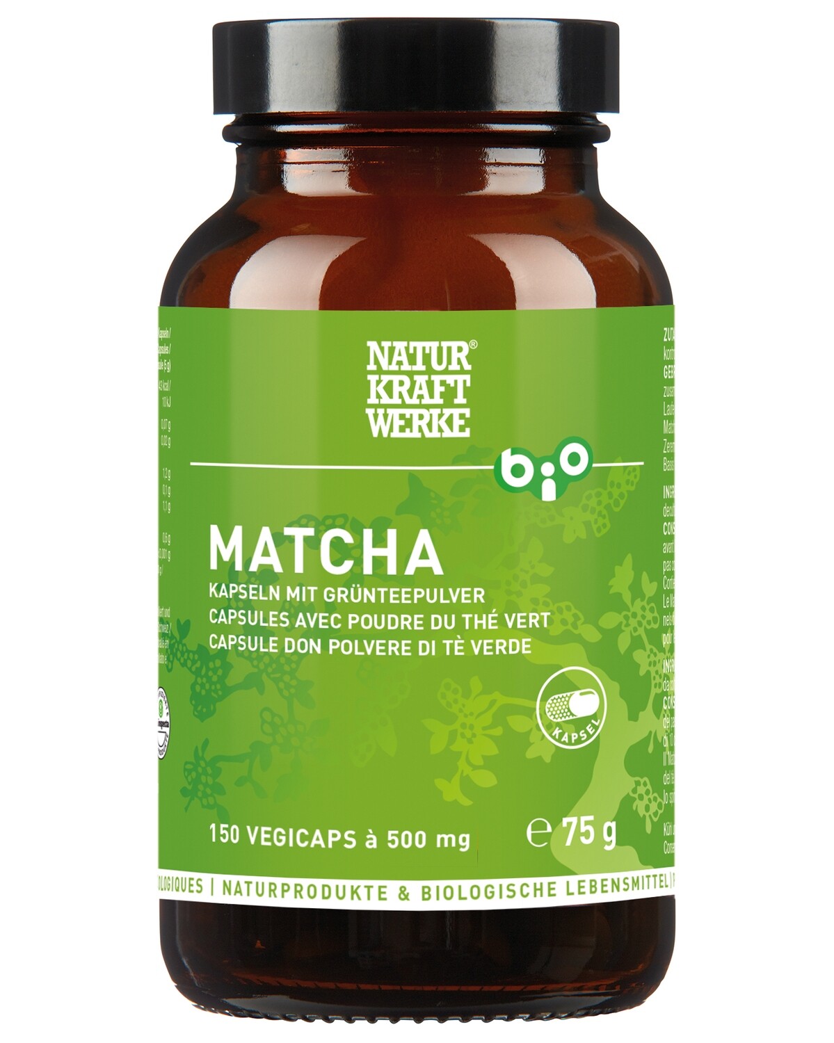 MATCHA 150 VEGICAPS À 500 MG 75 G BIO/KBA