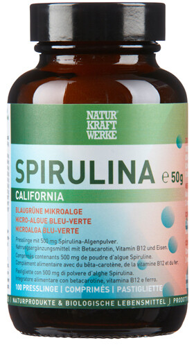 SPIRULINA CALIFORNIA 100 PRESSLINGE À 500 MG