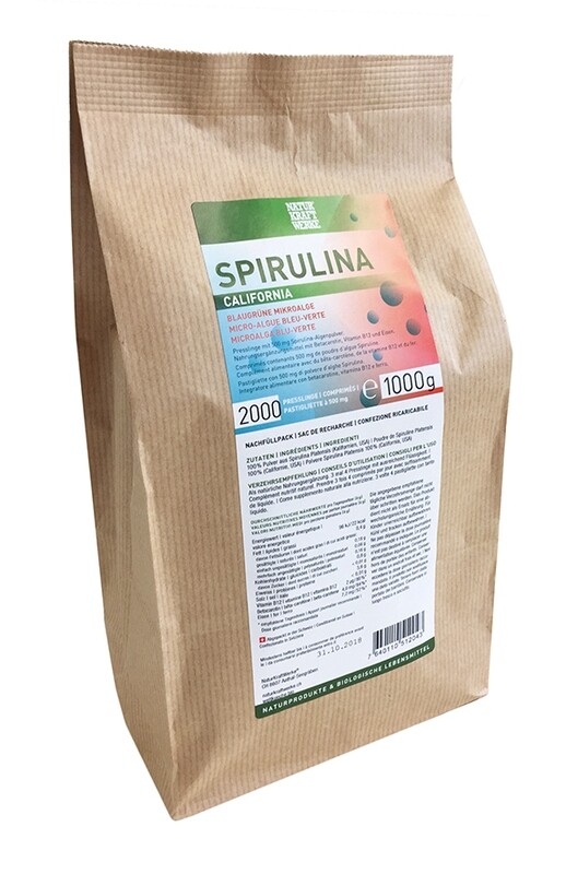 SPIRULINA CALIFORNIA 2000 PRESSLINGE À 500 MG