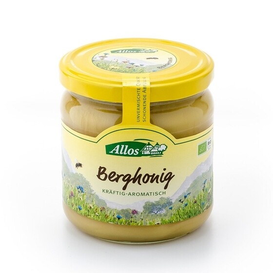Honig Allos Bio Berghonig Kräftig-Aromatisch Glas 500 g