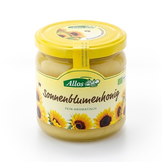 Honig Allos Bio Sonnenblumenhonig Fein-Aromatisch Glas 500 g
