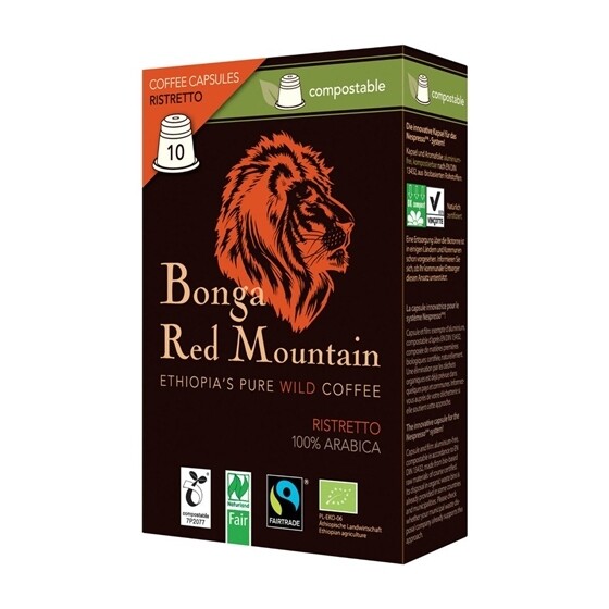 Kaffee Ristretto Kaffeekapseln Bonga Red Mountain Pack 10 Stück