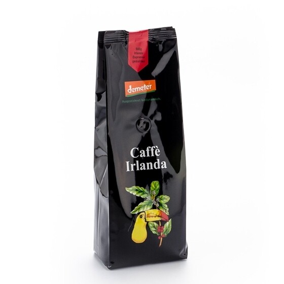 Kaffee Henauer Bio Demeter Kaffee Irlanda Espresso gemahlen Beutel 500 g