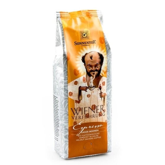 Kaffee Sonnentor Bio Espresso Kaffee ganze Bohne Wiener Verführung Beutel 500 g