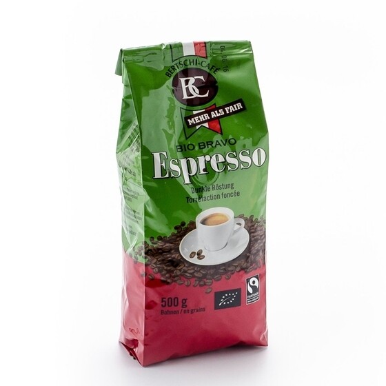 Kaffee Bertschi Bio Bravo Espresso Kaffee Bohnen Beutel 500 g