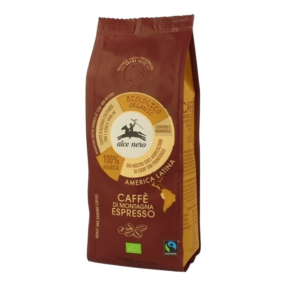 Kaffee Alce Nero Bio Espresso gemahlen Hochland 100% Arabica Beutel 6x250 g